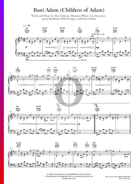 Bani Adam (Children of Adam) Sheet Music