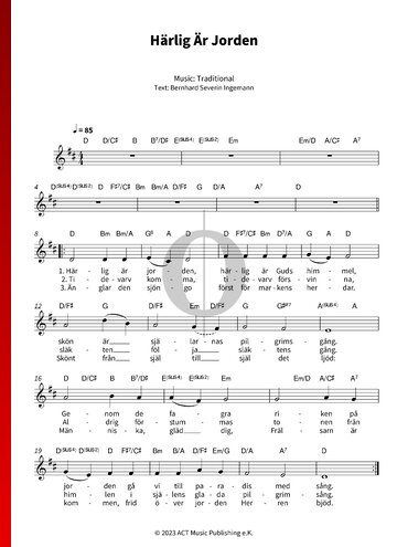 Härlig Är Jorden Sheet Music