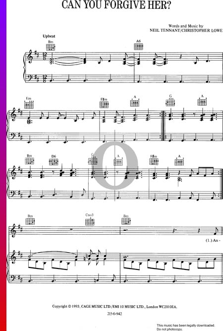Can You Forgive Her Partitura