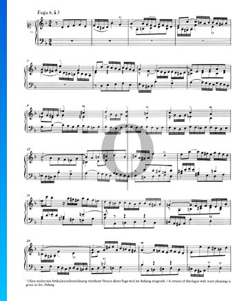 Fuga 6 en re menor, BWV 851 Partitura