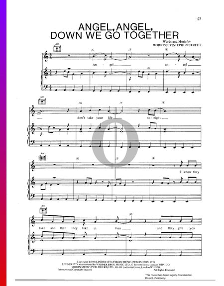 Angel, Angel, Down We Go Together Musik-Noten