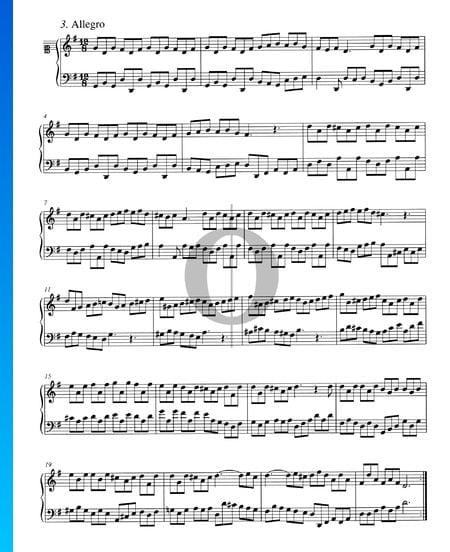 Concerto en Sol Majeur, BWV 980: 3. Allegro Partition
