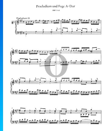Preludio 19 en la mayor, BWV 864 Partitura