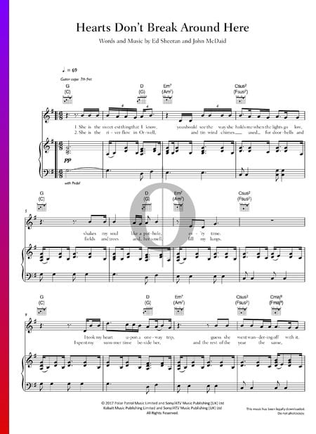 Hearts Don't Break Around Here Sheet Music