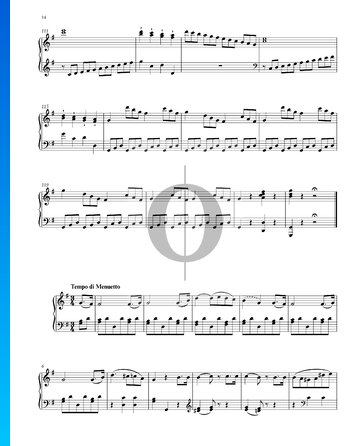 Sonata fácil, Op. 49 n.º 2: 2. Tempo di Minueto Partitura