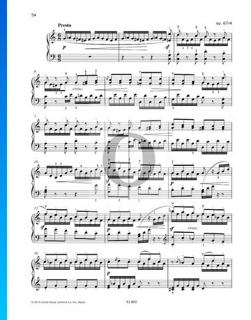 Lied ohne Worte, Op. 67 Nr. 4: Presto (Spinnerlied) Musik-Noten