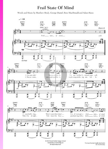 Frail State Of Mind Sheet Music