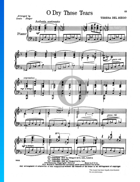 O Dry Those Tears Musik-Noten
