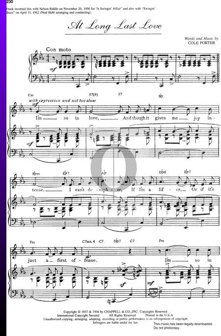At Long Last Love Musik-Noten