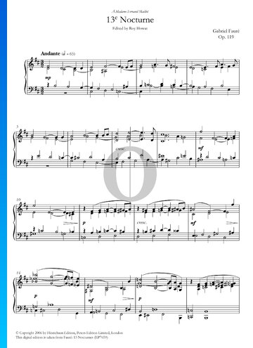 Nocturne, No. 13 Op. 119 Sheet Music