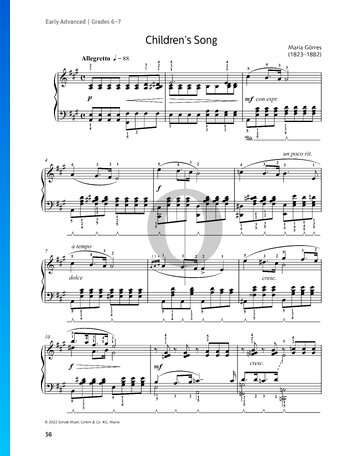 Partition Children's Song, Op. 6 No. 11