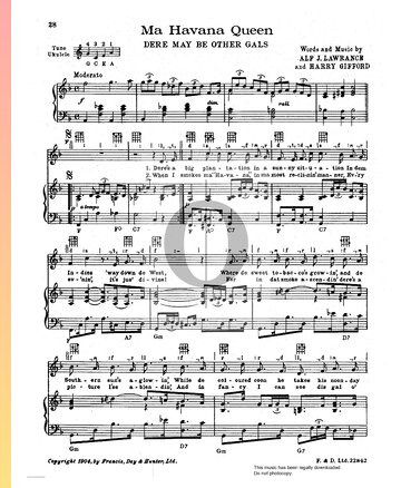 Ma Havana Queen (Dere May Be Other Gals) Sheet Music
