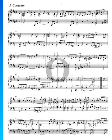 French Overture, BWV 831: 2. Courante Spartito