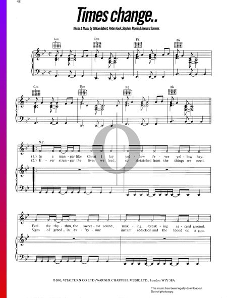 Times Change Musik-Noten