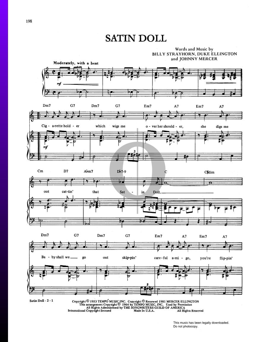 Satin Doll (Duke Ellington) Piano Sheet Music - OKTAV