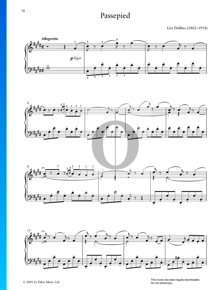 Passepied (Léo Delibes) Piano Sheet Music OKTAV