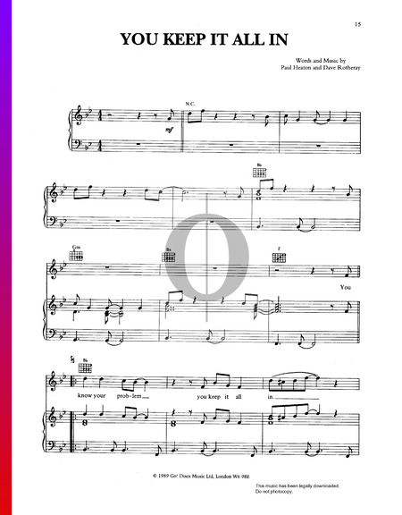 You Keep It All In Sheet Music