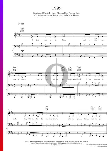 1999 Sheet Music