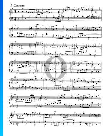 French Suite No. 1 D Minor, BWV 812: 2. Courante Sheet Music