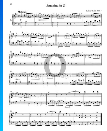Sonatina in G Major, Anh. 5 Sheet Music