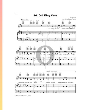 Old King Cole bladmuziek
