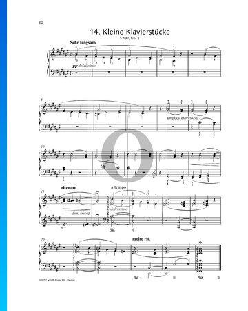 Klavierstück Fis-Dur, S 192 Nr. 3 Musik-Noten