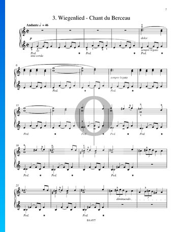 Wiegenlied - Chant du Berceau, S. 198 Musik-Noten