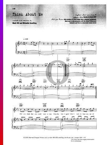 Think About Me Sheet Music