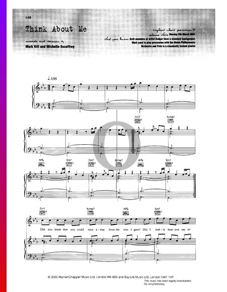Think About Me Musik-Noten