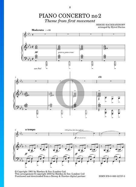 Concerto pour piano n° 2, op. 18 : 1. Moderato (Thème)