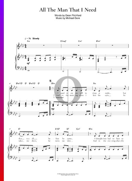 All The Man That I Need Musik-Noten