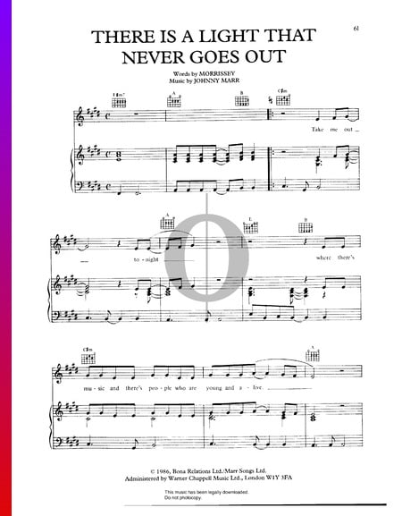 There Is A Light That Never Goes Out Sheet Music