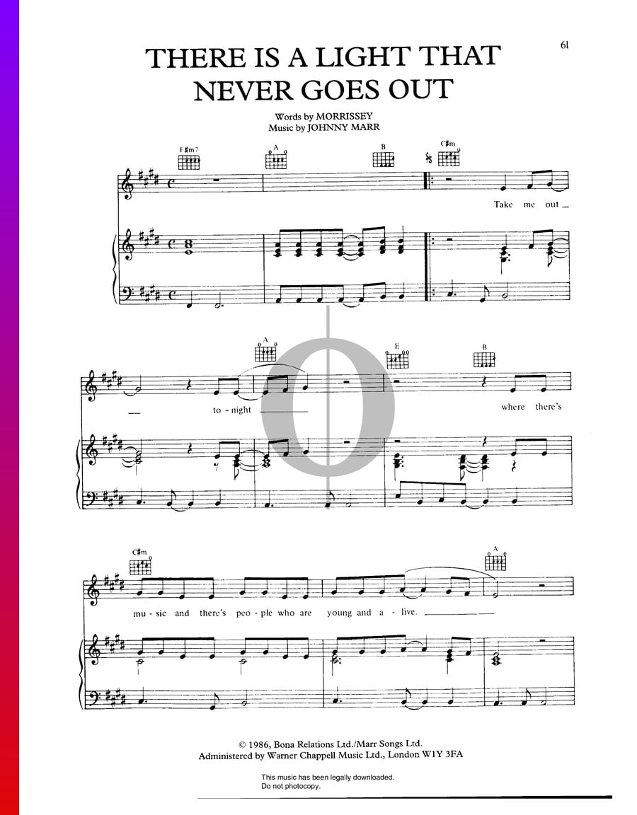 there is a light that never goes out lyrics tabs