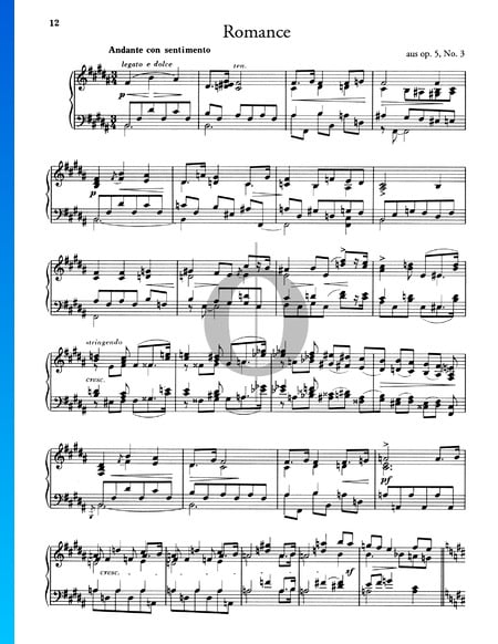 Romance, Op. 5: No. 3 Sheet Music
