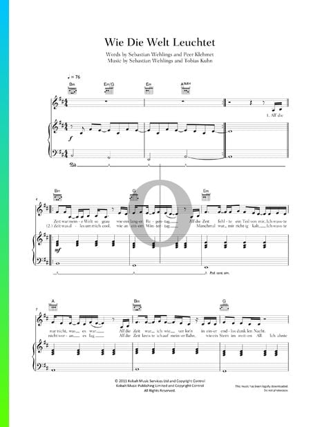 Wie Die Welt Leuchtet Musik-Noten