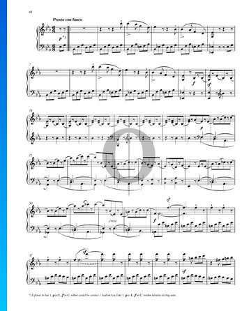 Sonata in E-flat Major, Op. 31 No. 3: 4. Presto con fuoco Spartito