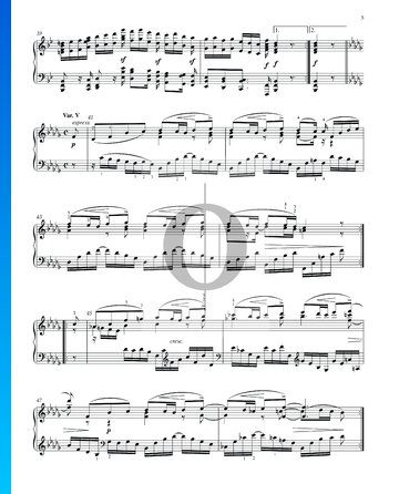 Variaciones y Fuga sobre un tema de Händel, Op. 24: Variación V Partitura