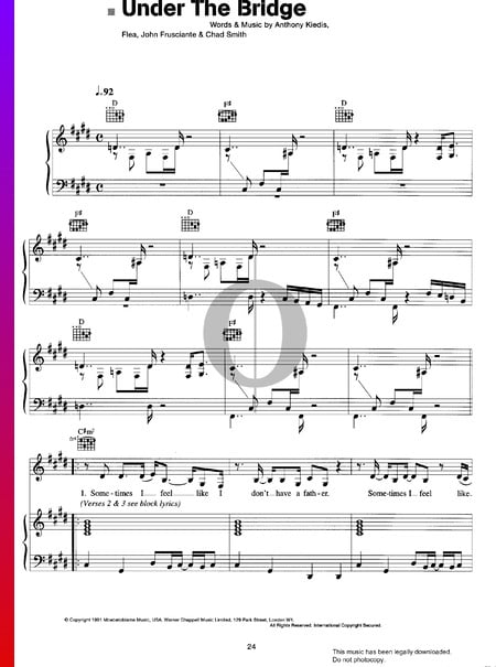 Under The Bridge Sheet Music
