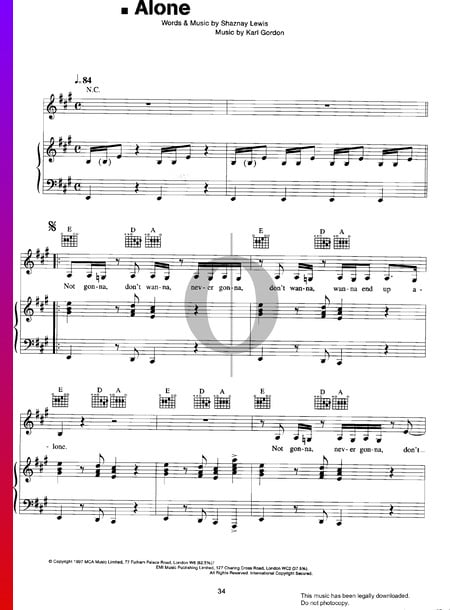 Alone Sheet Music