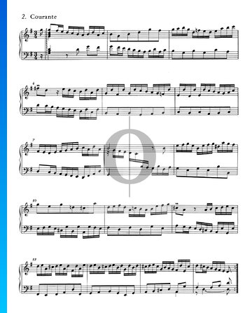 Partition Suite Française No. 5 Sol Majeur, BWV 816: 2. Courante