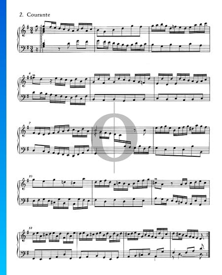 Suite Française No. 5 Sol Majeur, BWV 816: 2. Courante Partition
