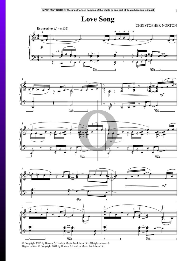 Love Song (Christopher Norton) Piano Sheet Music - OKTAV