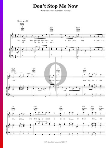 Don't Stop Me Now Sheet Music