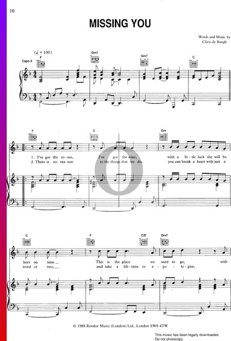 Missing You Musik-Noten