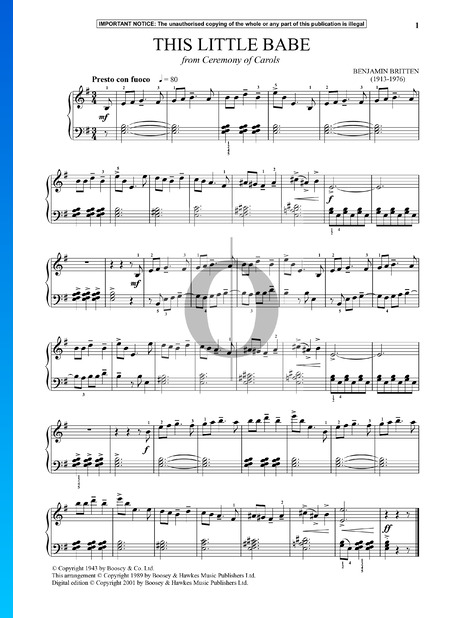 A Ceremony of Carols, Op. 28: 7. This Little Babe Sheet Music