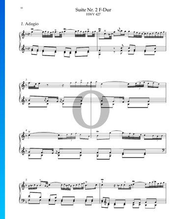 Suite No. 2 F Major, HWV 427: 1. Adagio Sheet Music