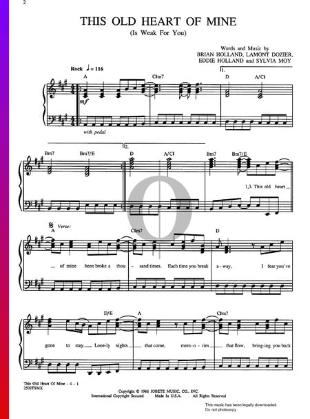 This Old Heart Of Mine (Is Weak For You) Sheet Music