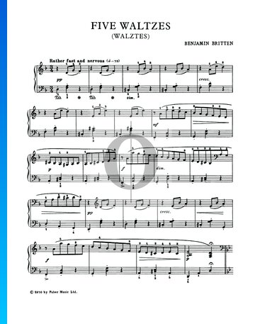 Five Waltzes, Op 3. No. 1 Sheet Music