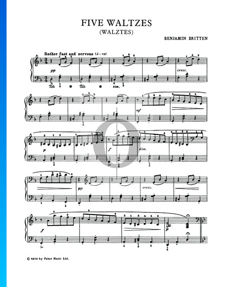 Five Waltzes, Op 3. No. 1 Sheet Music