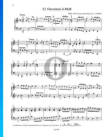 Overture D Minor, HWV 448/1 Sheet Music